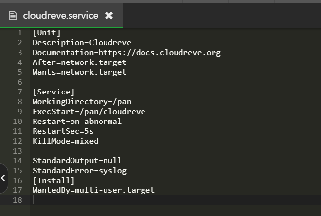 cloudreve.service文件内容